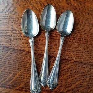 3 Duchess By Whiting Sterling Silver Teaspoons 5 7/8" Monogrammed